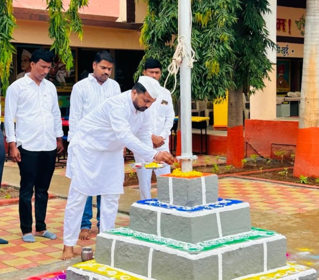 Students at Manchar school outreach with new resources